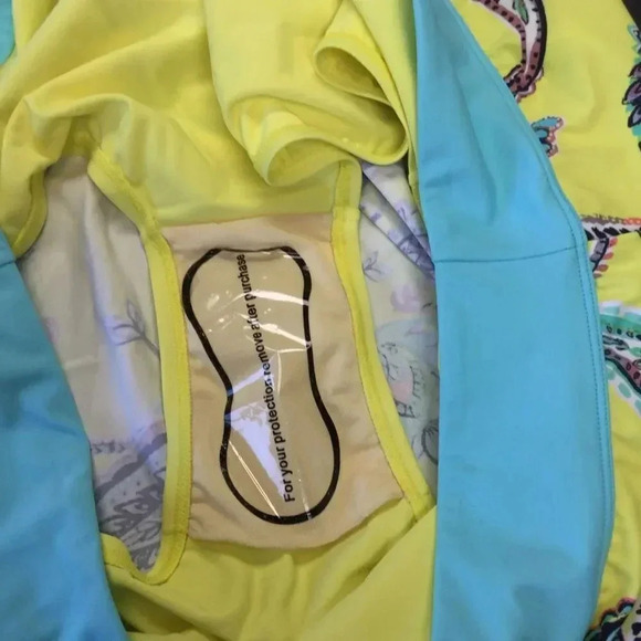 NWT Womens Yellow Tortoise Blue Paisley Mini A-Line Skort Skirt Size Plus 24W - Picture 3 of 8